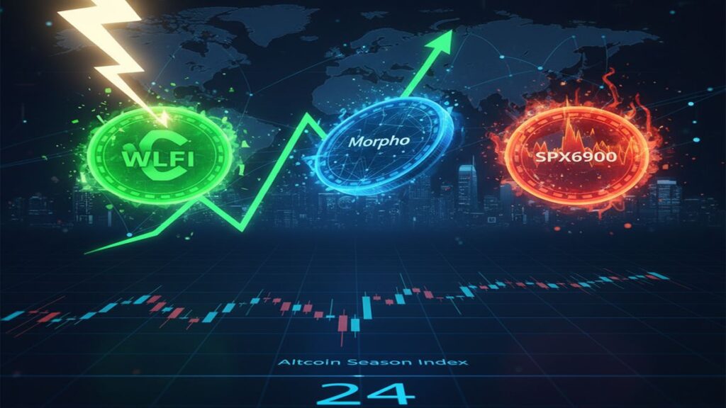El "Índice de Temporada de Altcoins" se mantiene bajo (24), indicando un mercado aún dominado por Bitcoin.